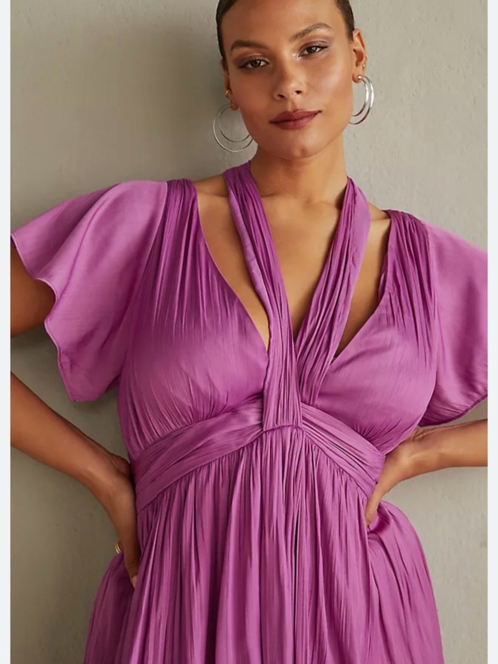 Anthropology Deep neck mini dress - Picture 2 of 7